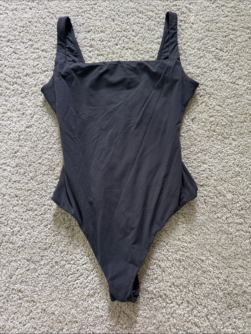 SKIMS Black Sqaureneck Bodysuit S